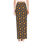 Cartoon Star Pattern Print High Slit Maxi Skirt