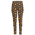 Cartoon Star Pattern Print High-Waisted Pocket Leggings