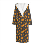 Cartoon Star Pattern Print Hooded Bathrobe