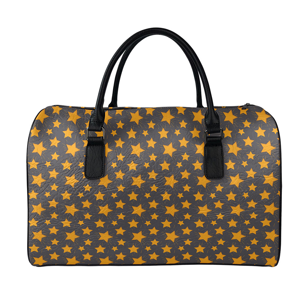 Cartoon Star Pattern Print Leather Duffle Bag