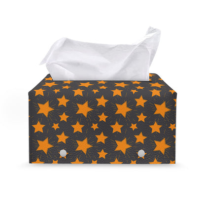 Cartoon Star Pattern Print Leather Tissue Box Cover