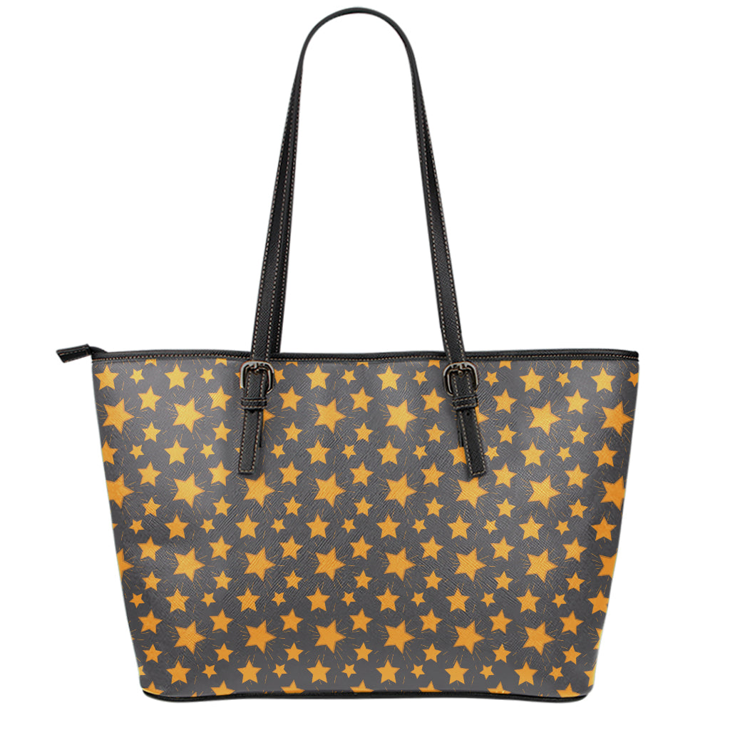 Cartoon Star Pattern Print Leather Tote Bag