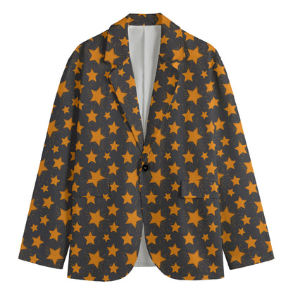 Cartoon Star Pattern Print Men's Blazer