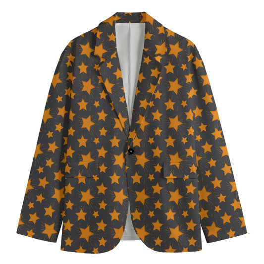 Cartoon Star Pattern Print Men's Blazer