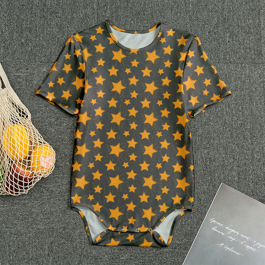 Cartoon Star Pattern Print Men's Bodysuit