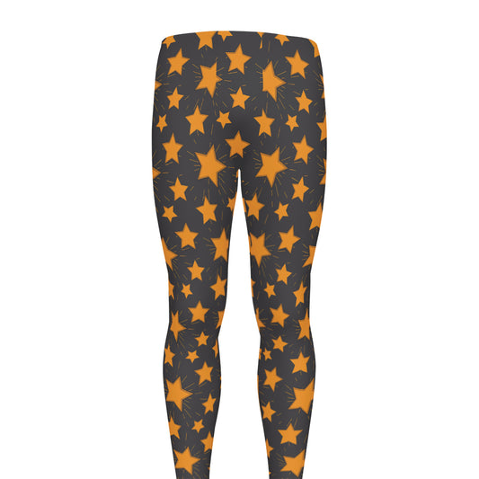 Cartoon Star Pattern Print Men's leggings