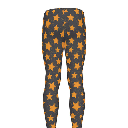 Cartoon Star Pattern Print Men's leggings