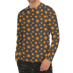 Cartoon Star Pattern Print Men's Long Sleeve Rash Guard