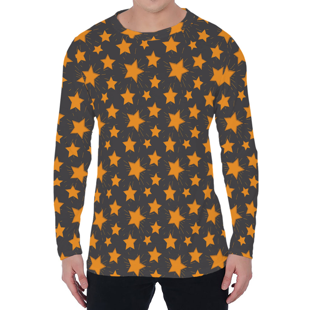 Cartoon Star Pattern Print Men's Long Sleeve T-Shirt