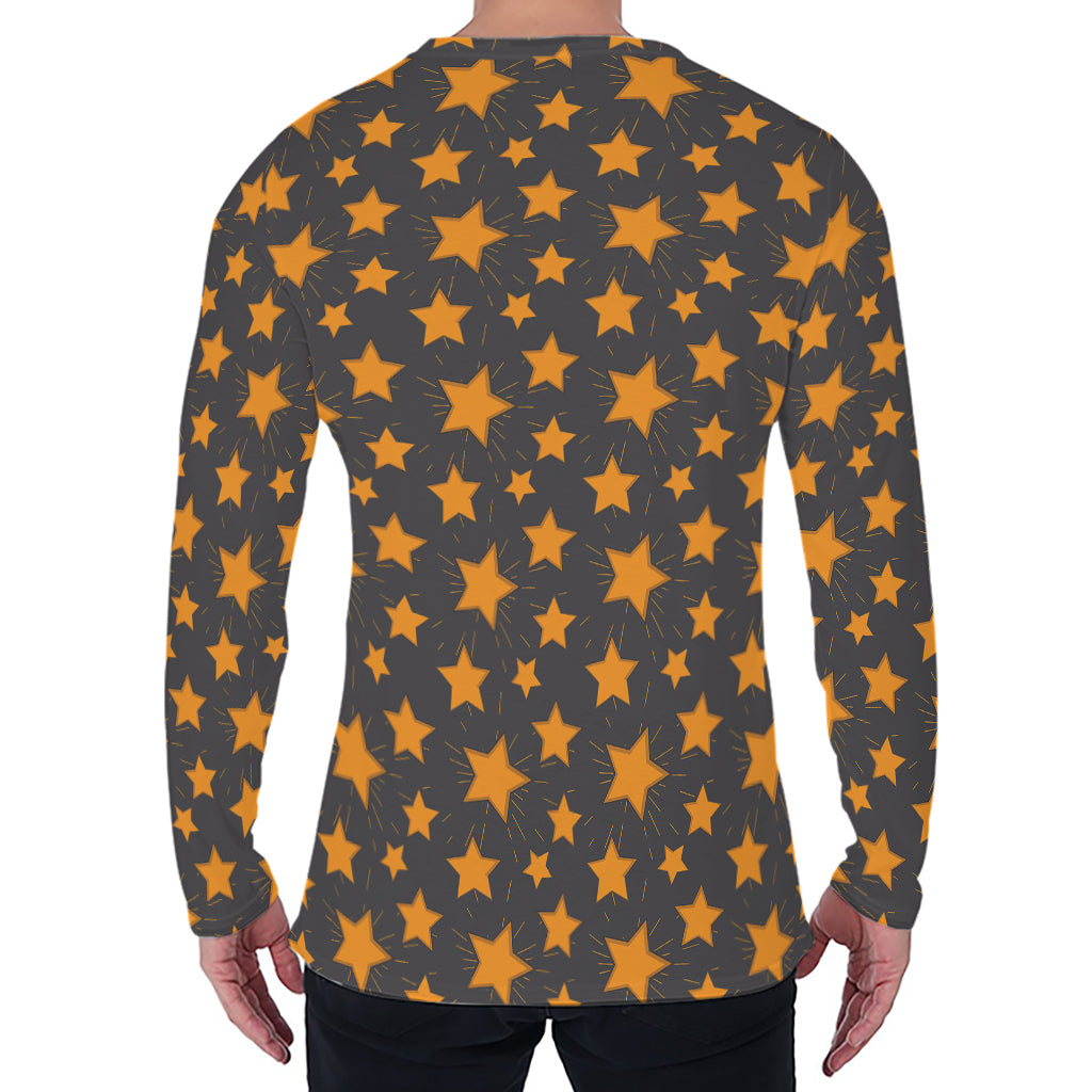 Cartoon Star Pattern Print Men's Long Sleeve T-Shirt