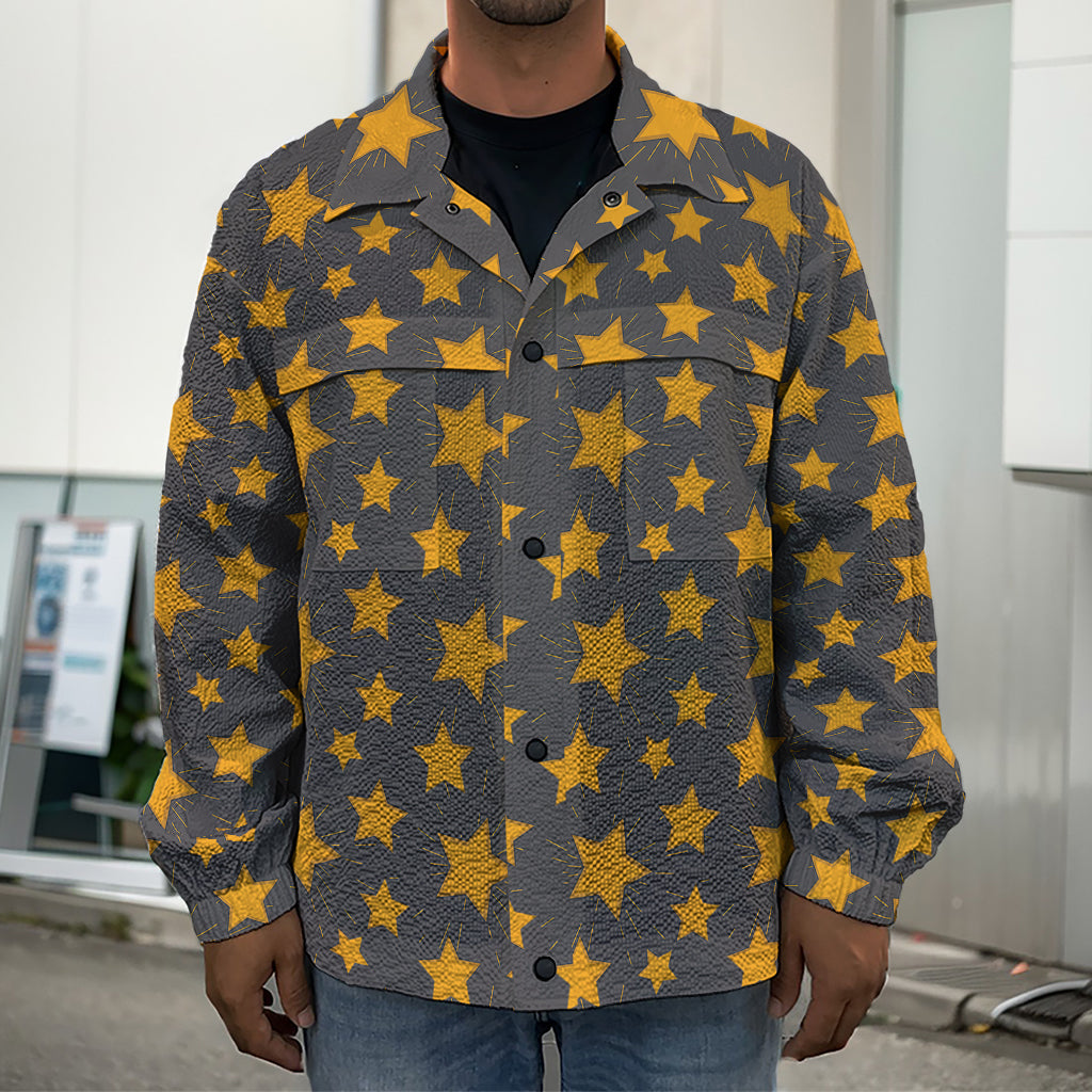 Cartoon Star Pattern Print Men's Shirt Jacket