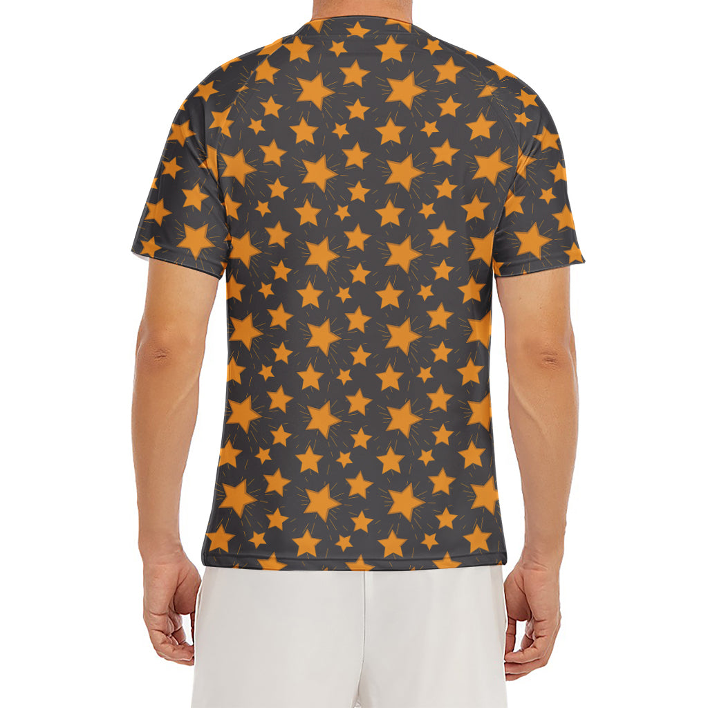 Cartoon Star Pattern Print Men's Short Sleeve Rash Guard