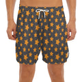 Cartoon Star Pattern Print Men's Split Running Shorts