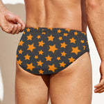 Cartoon Star Pattern Print Men's Swim Briefs