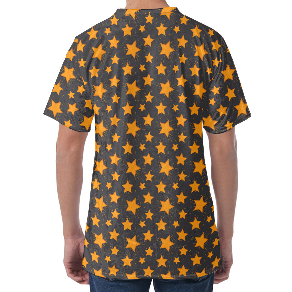 Cartoon Star Pattern Print Men's Velvet T-Shirt