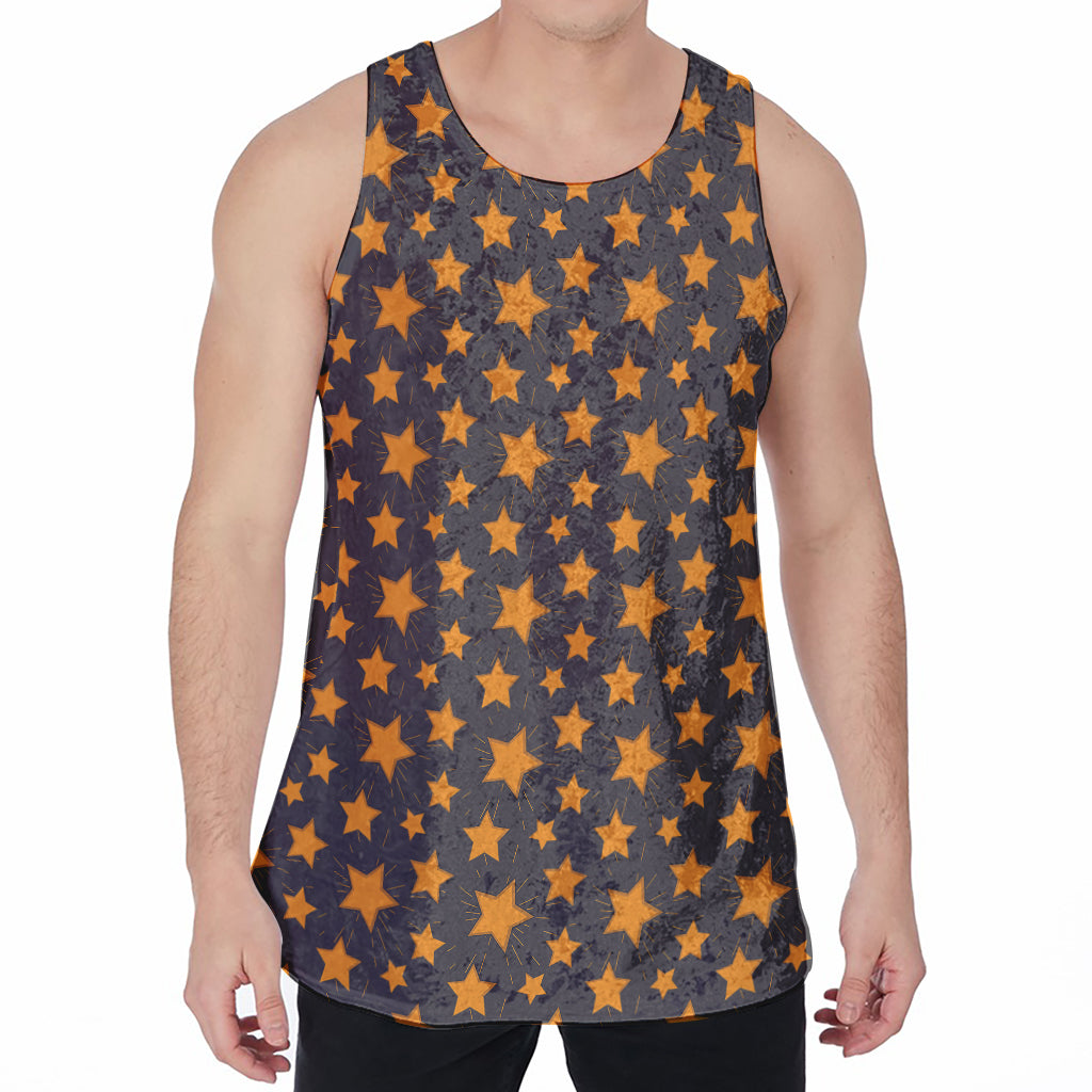Cartoon Star Pattern Print Men's Velvet Tank Top
