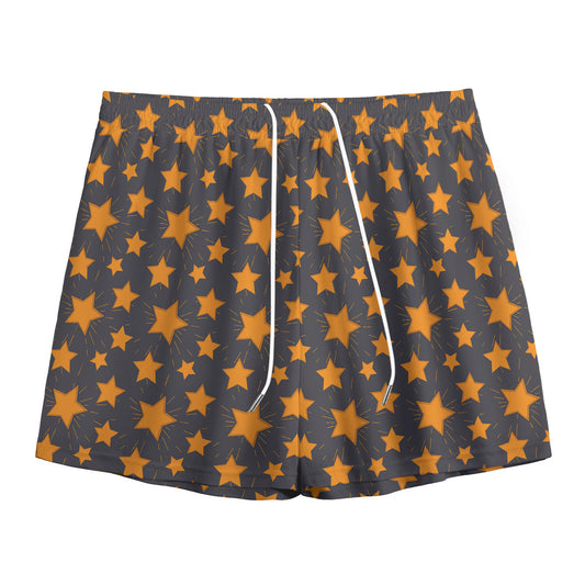 Cartoon Star Pattern Print Mesh Shorts