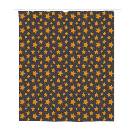 Cartoon Star Pattern Print Polyester Shower Curtain