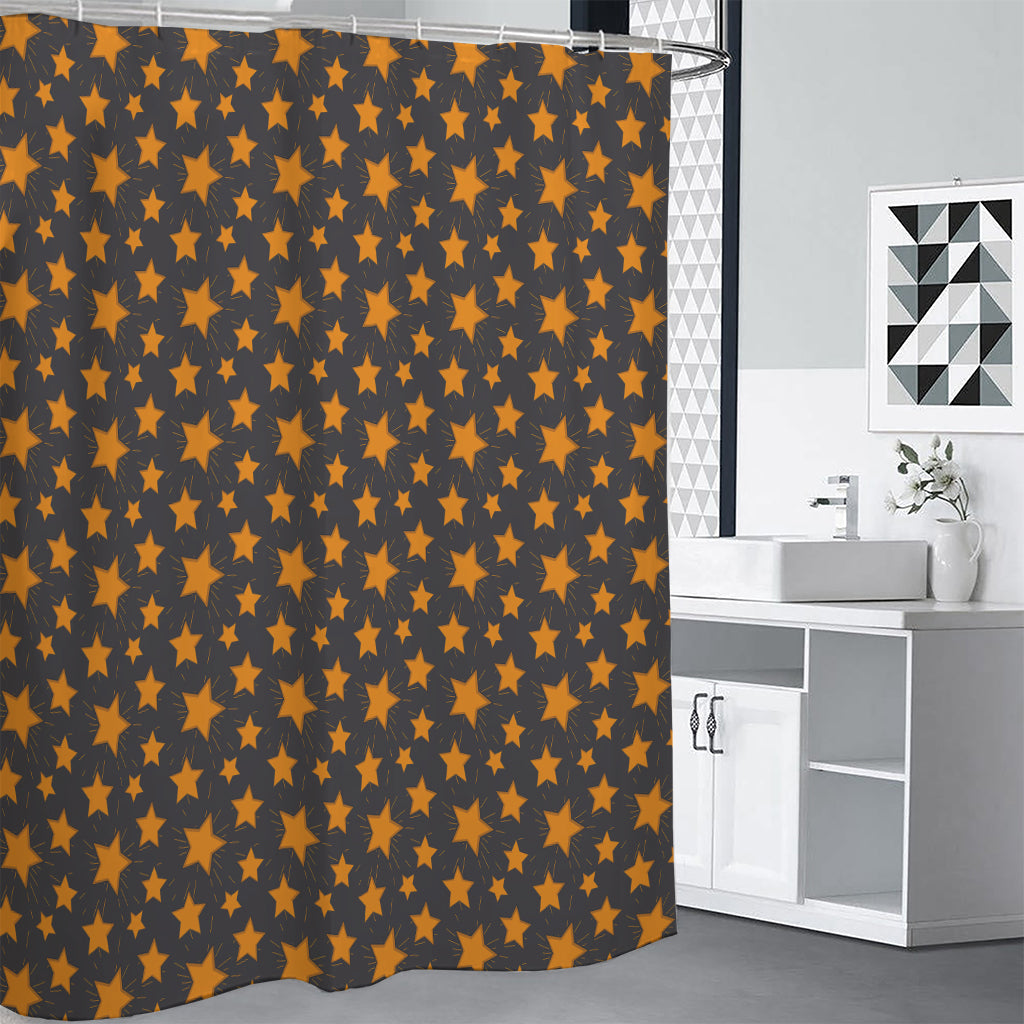 Cartoon Star Pattern Print Premium Shower Curtain