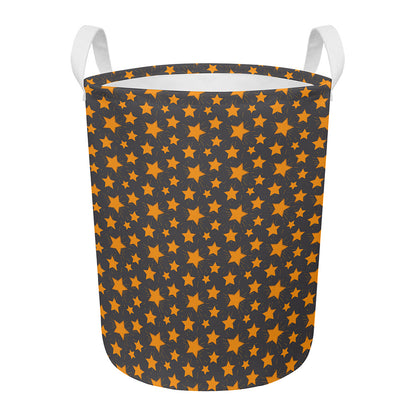 Cartoon Star Pattern Print Round Laundry Basket