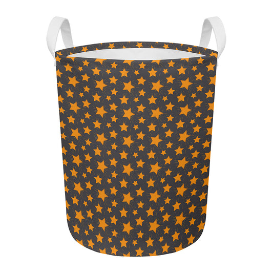 Cartoon Star Pattern Print Round Laundry Basket