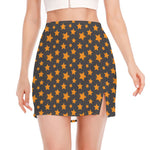 Cartoon Star Pattern Print Side Slit Mini Skirt