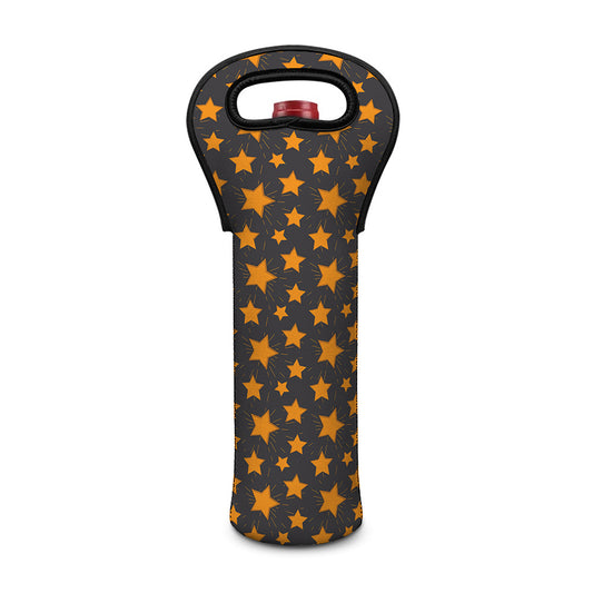 Cartoon Star Pattern Print Single Neoprene Wine Tote