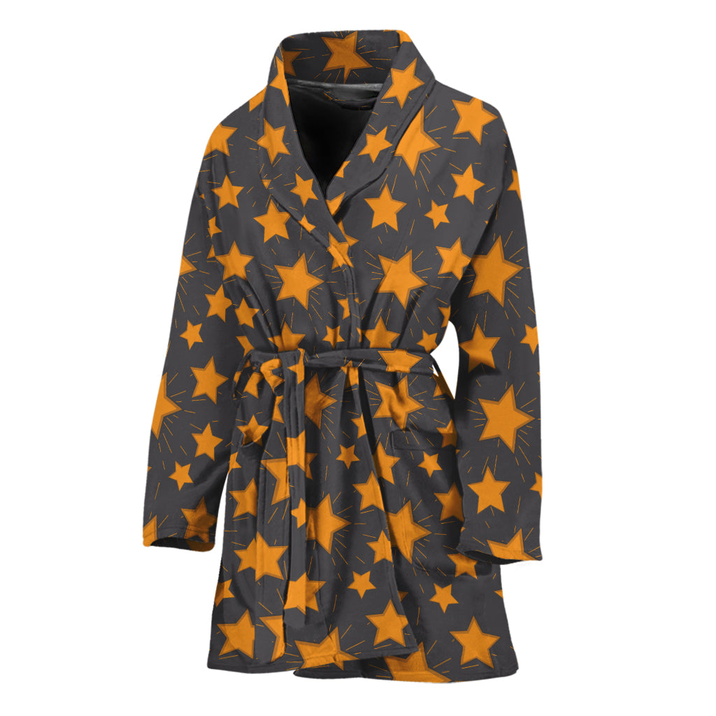 Cartoon Star Pattern Print Women's Bathrobe