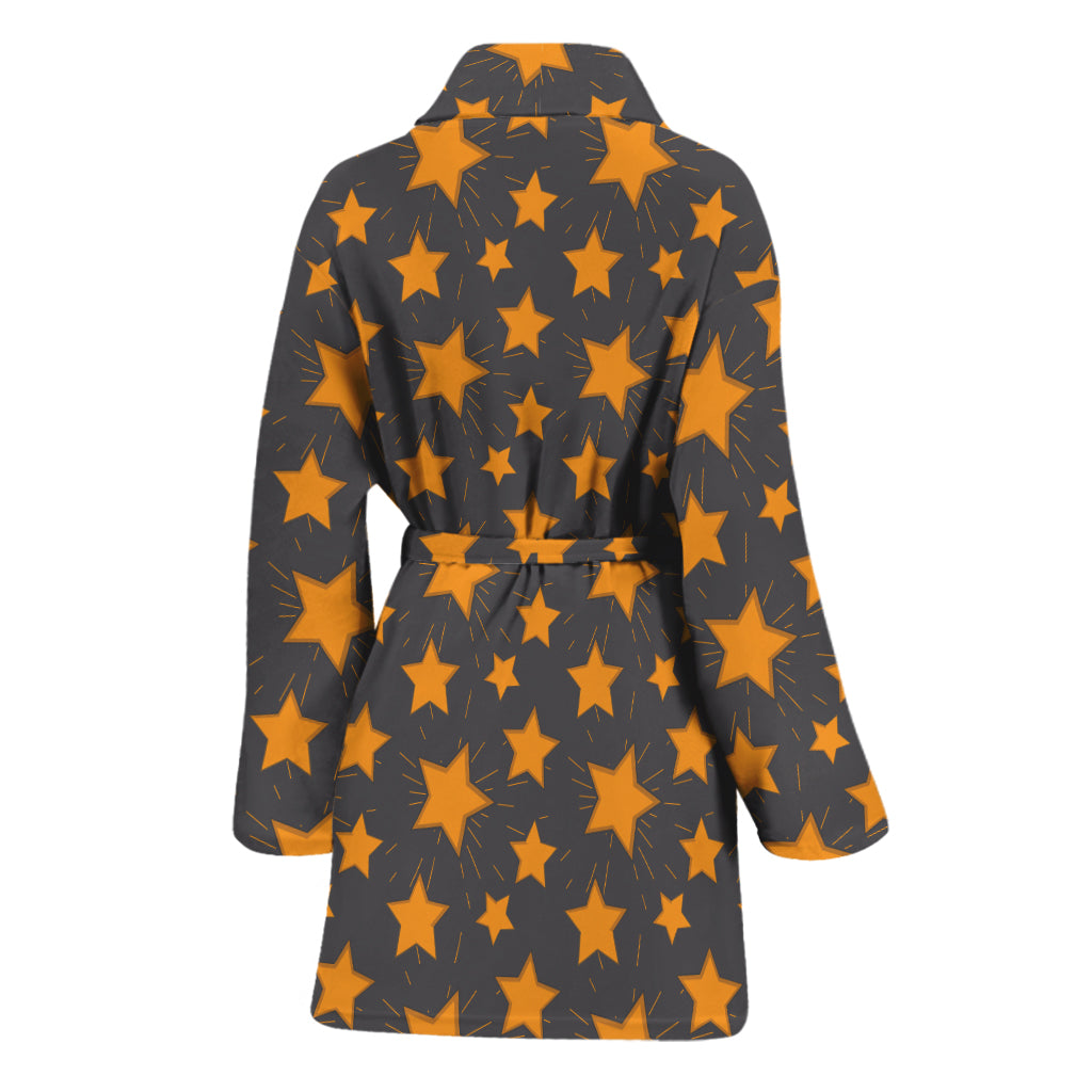 Cartoon Star Pattern Print Women's Bathrobe