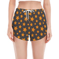 Cartoon Star Pattern Print Women's Split Running Shorts