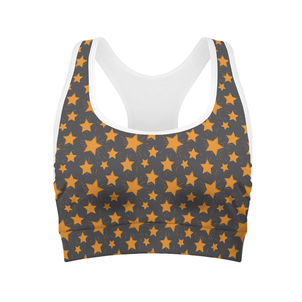 Cartoon Star Pattern Print Women's Sports Bra