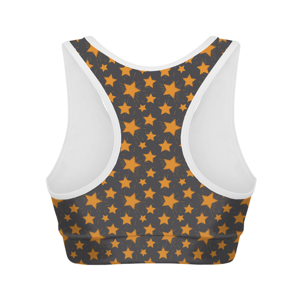 Cartoon Star Pattern Print Women's Sports Bra