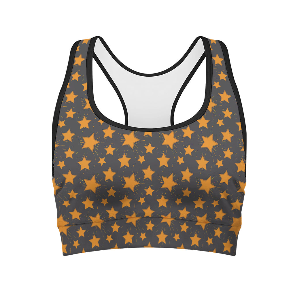 Cartoon Star Pattern Print Women's Sports Bra