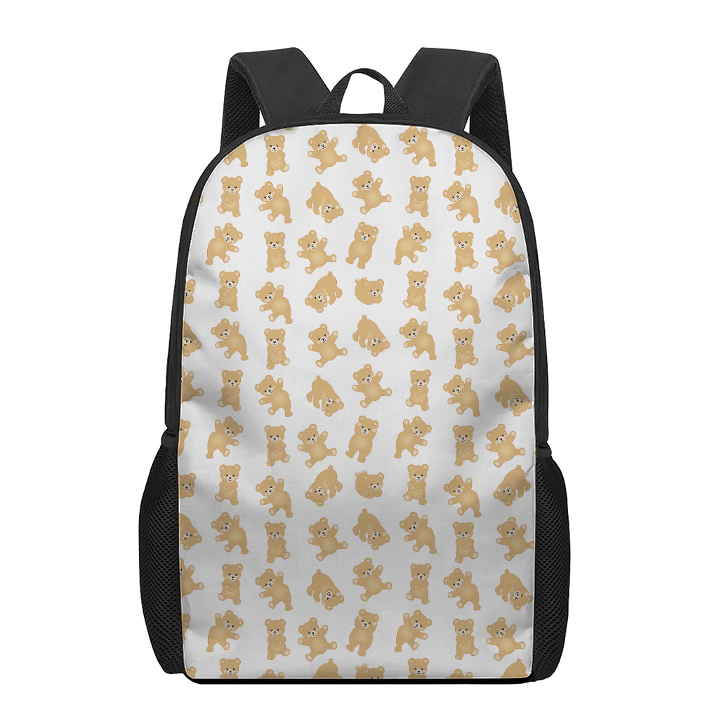 Cartoon Teddy Bear Pattern Print 17 Inch Backpack