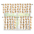 Cartoon Teddy Bear Pattern Print 3 Piece Kitchen Curtains