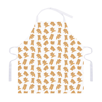 Cartoon Teddy Bear Pattern Print Adjustable Apron