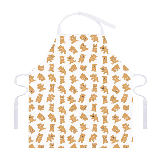 Cartoon Teddy Bear Pattern Print Adjustable Apron