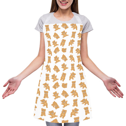 Cartoon Teddy Bear Pattern Print Adjustable Apron