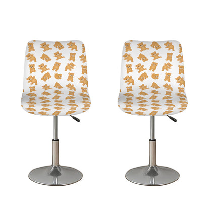 Cartoon Teddy Bear Pattern Print Bar Stool Covers