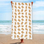 Cartoon Teddy Bear Pattern Print Beach Towel