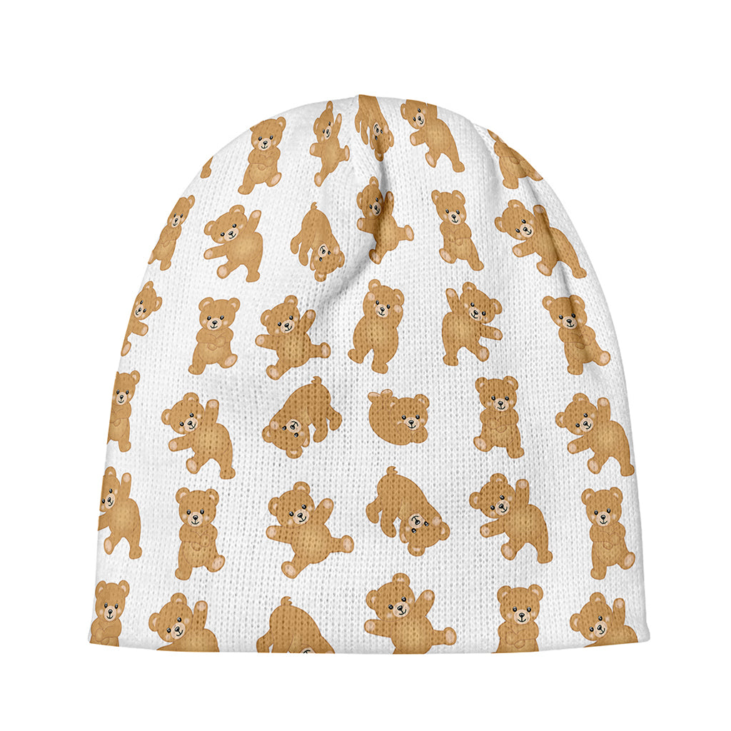 Cartoon Teddy Bear Pattern Print Beanie
