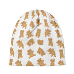 Cartoon Teddy Bear Pattern Print Beanie