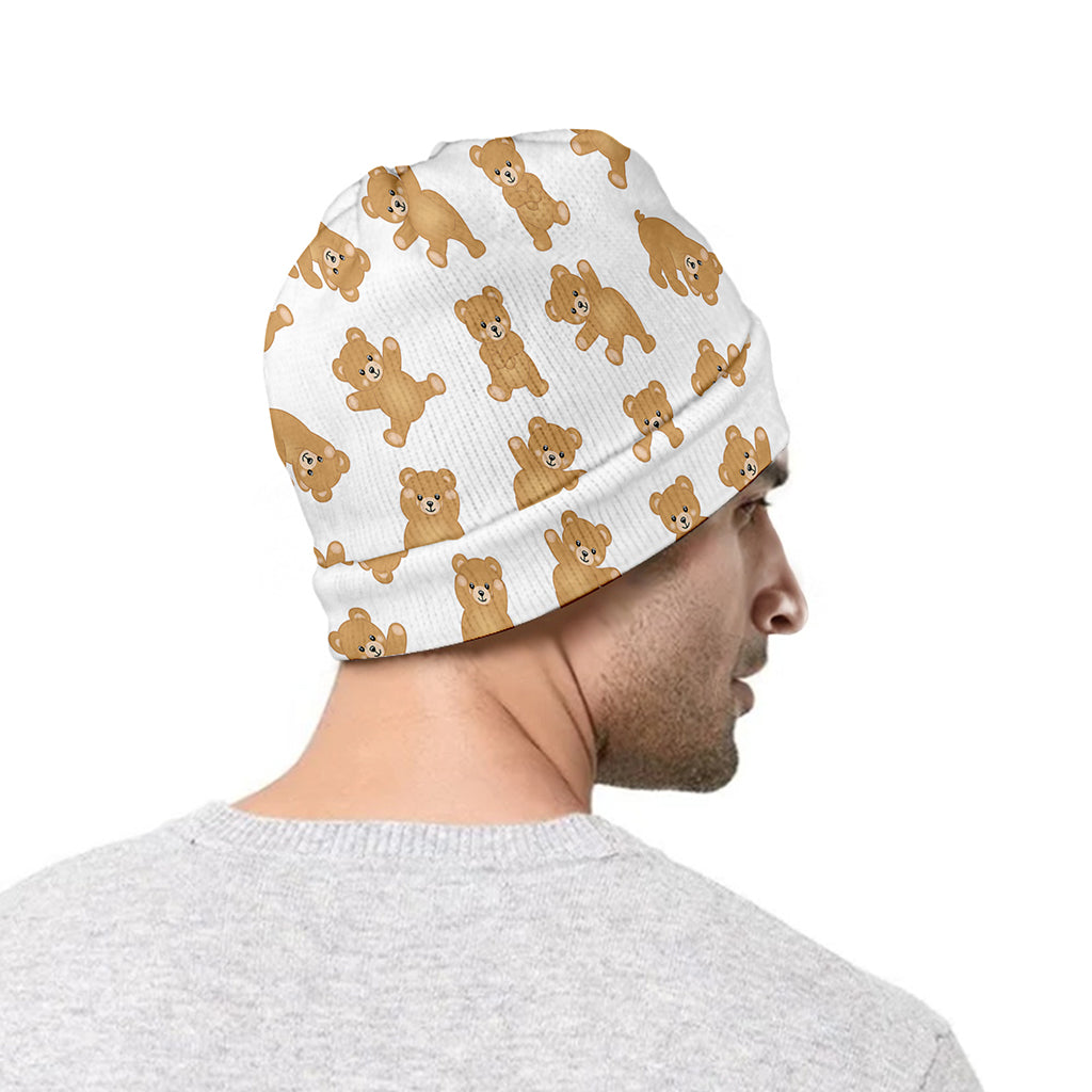 Cartoon Teddy Bear Pattern Print Beanie