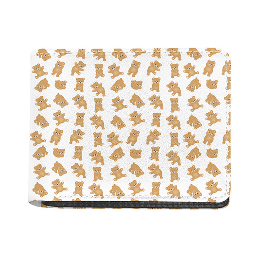 Cartoon Teddy Bear Pattern Print Bifold Wallet