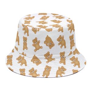 Cartoon Teddy Bear Pattern Print Bucket Hat