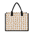 Cartoon Teddy Bear Pattern Print Canvas Tote Bag