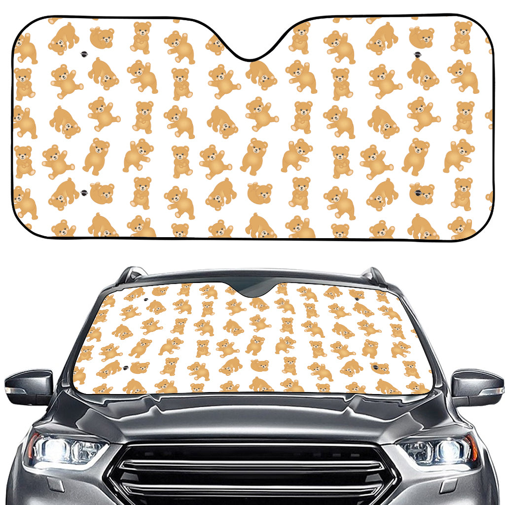 Cartoon Teddy Bear Pattern Print Car Windshield Sun Shade