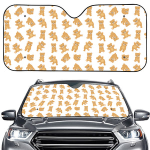 Cartoon Teddy Bear Pattern Print Car Windshield Sun Shade