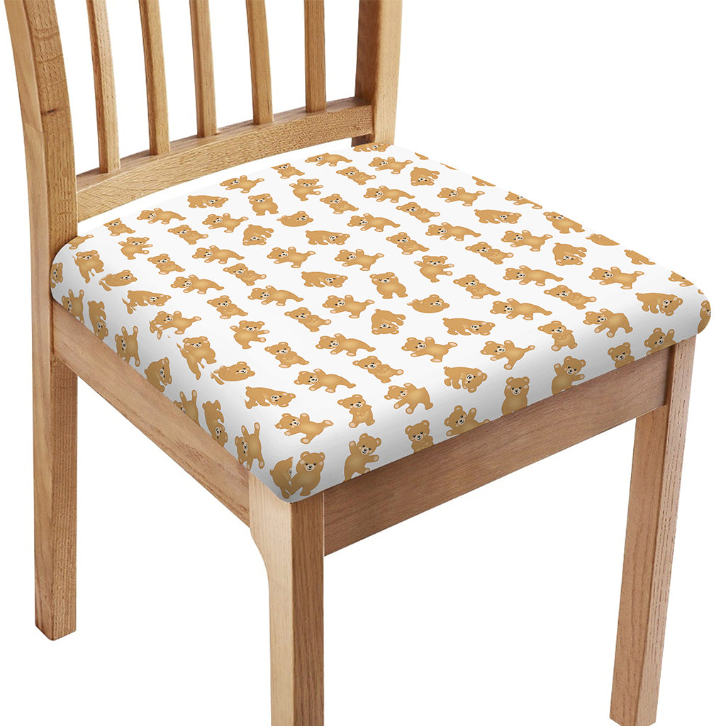 Cartoon Teddy Bear Pattern Print Chair Cushion Cover