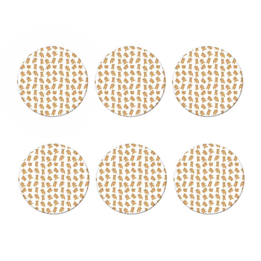 Cartoon Teddy Bear Pattern Print Coaster Set